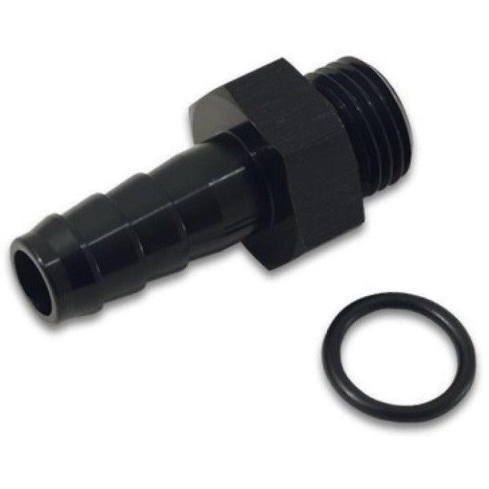 Vibrant Aluminum Male -8AN ORB to 1/2in Barb w/O-Ring - Anodized Black Vibrant Fittings