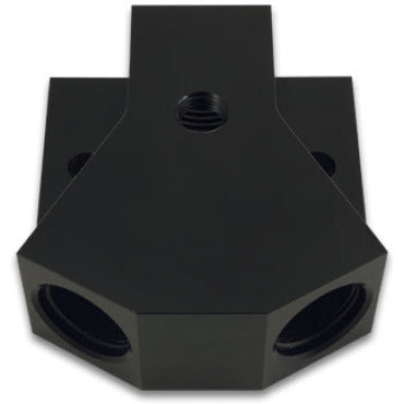 Vibrant Billet Aluminum Y-Block Fitting with 1/8in NPT Port -10AN x Dual -8AN ORB Vibrant Fittings