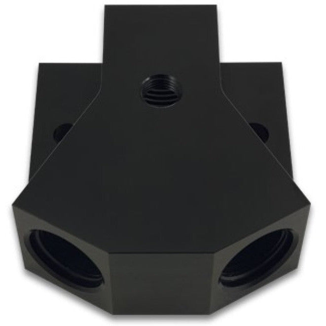 Vibrant Billet Aluminum Y-Block Fitting with 1/8in NPT Port -8AN x Dual -8AN ORB Vibrant Fittings