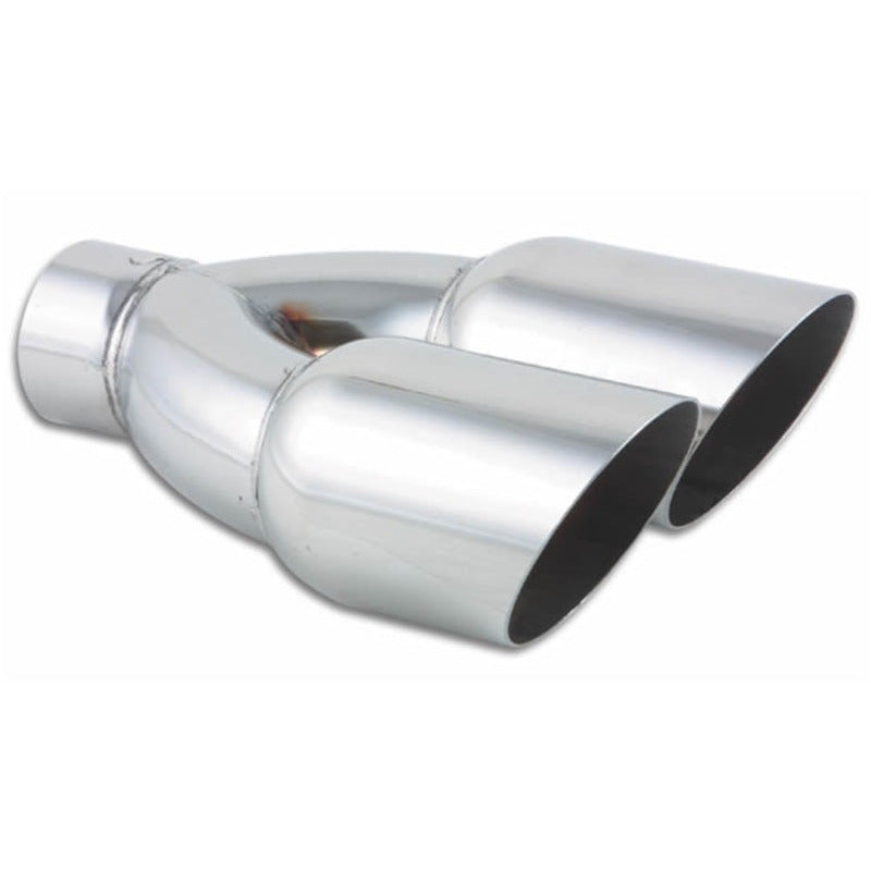 Vibrant Dual 3.5in Round SS Exhaust Tip (Single Wall Angle Cut) Vibrant Tips
