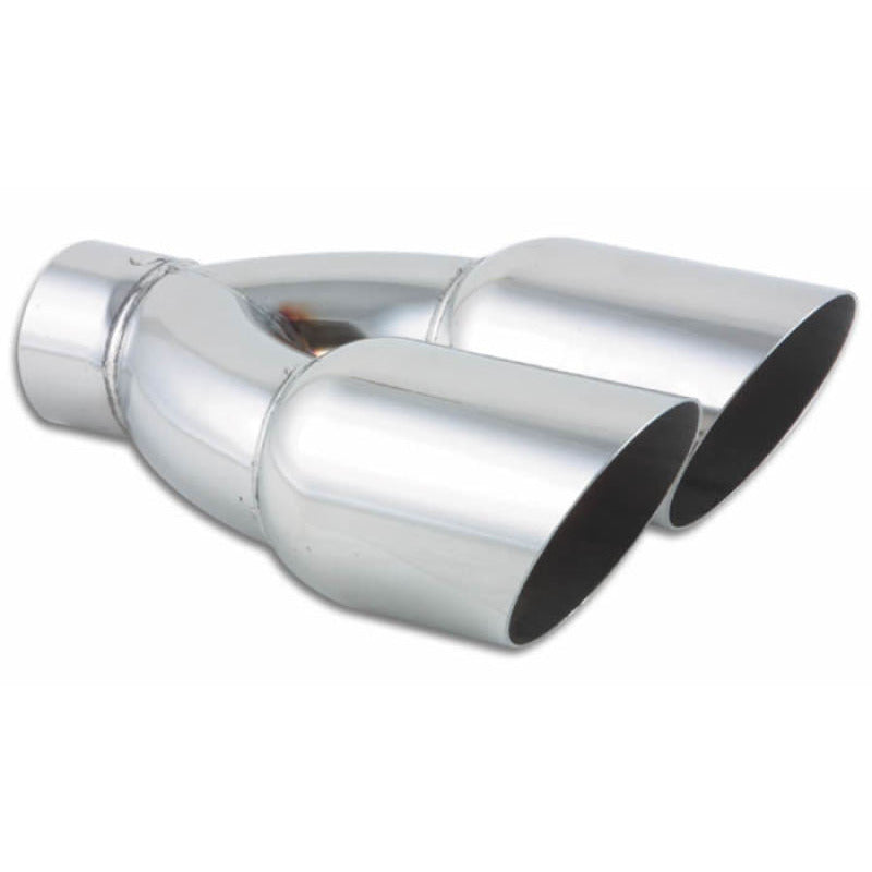 Vibrant Dual 3.5in Round SS Exhaust Tip (Single Wall Angle Cut) Vibrant Tips