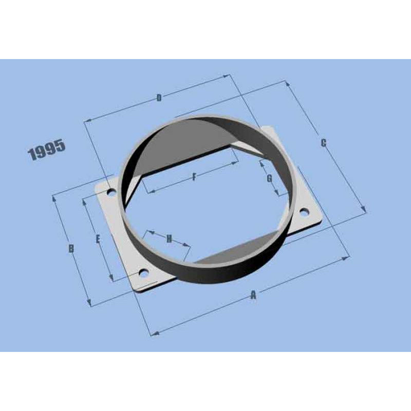 Vibrant MAF Sensor Adapter Plate for Mitsubishi applications use w/ 4.5in Inlet I.D. filters only Vibrant Flanges