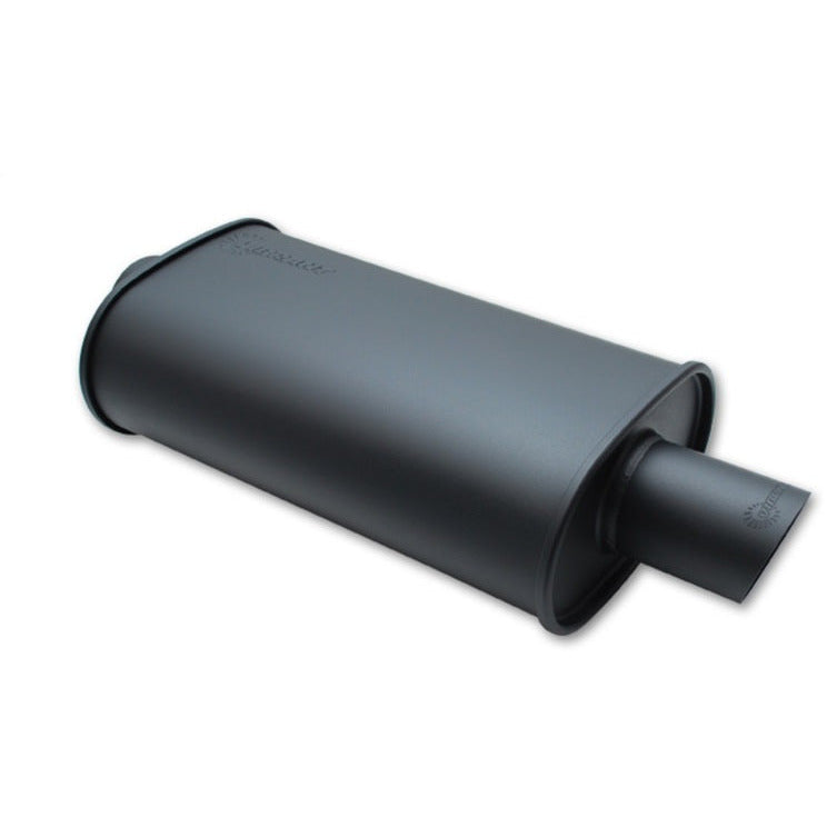 Vibrant StreetPower FLAT BLACK Oval Muffler with Single 4in Outlet - 4in inlet I.D. Vibrant Muffler