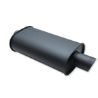Vibrant StreetPower FLAT BLACK Oval Muffler with Single 4in Outlet - 4in inlet I.D. Vibrant Muffler