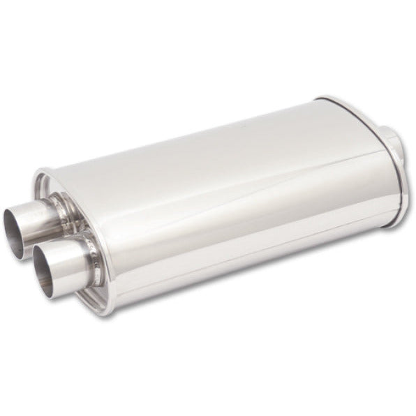 Vibrant StreetPower Oval Muff 5in x 9in x 15in long body 3in in I.D. x dual 2.5in out Center-Dual Vibrant Muffler