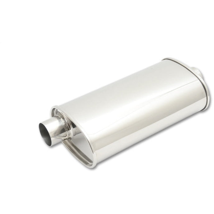 Vibrant StreetPower Oval Muff 5in x 9in x 15in long body 3in inlet I.D. x 3in outlet Offset-Center Vibrant Muffler