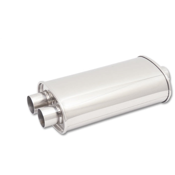 Vibrant StreetPower Oval Muff 5inx9inx15in long Muff body 2.5in in I.D. x dual 2.25in out CenterDual Vibrant Muffler