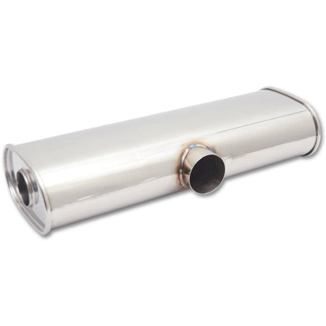 Vibrant StreetPower Oval Muff 6inx10inx24in long body 3in IDxdual 2.5in out Side in Split Dual outs Vibrant Muffler