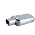 Vibrant StreetPower Oval Muffler with 4in Round Tip Angle Cut Rolled Edge - 2.5in inlet I.D. Vibrant Muffler