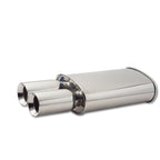 Vibrant StreetPower Turbo Oval Muff w/ Dual 3.5in Round Tips Straight Cut Bev Edge 3in inlet I.D. Vibrant Muffler