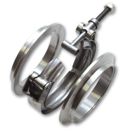Vibrant T304 SS V-Band Flange Assembly for 2-3/8in O.D. Tubing incl 2 V-Band flanges & 1 V-Band Vibrant Flanges