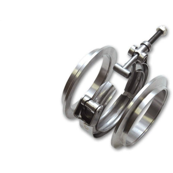 Vibrant T304 SS V-Band Flange Assembly for 4in O.D. Tubing incl 2 V-Band flanges & 1 V-Band Clamp Vibrant Flanges