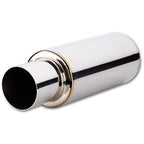 Vibrant TPV Round Muffler (23in Long) with 4in Round Tip Straight Cut - 4in inlet I.D. Vibrant Muffler