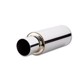 Vibrant TPV Round Muffler (23in Long) with 4in Round Tip Straight Cut - 4in inlet I.D. Vibrant Muffler