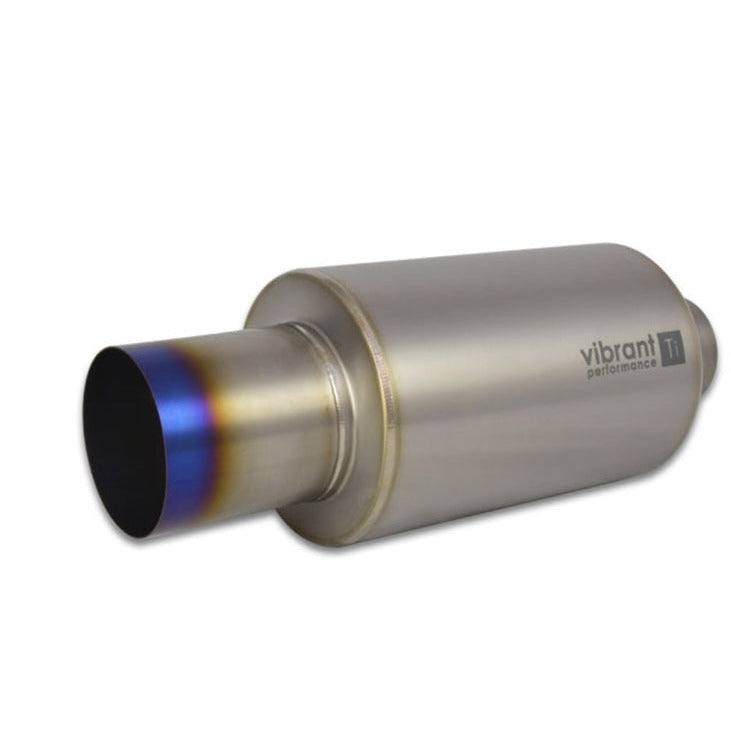 Vibrant Titanium Muffler w/Straight Cut Burnt Tip 2.5in. Inlet / 2.5in. Outlet Vibrant Muffler