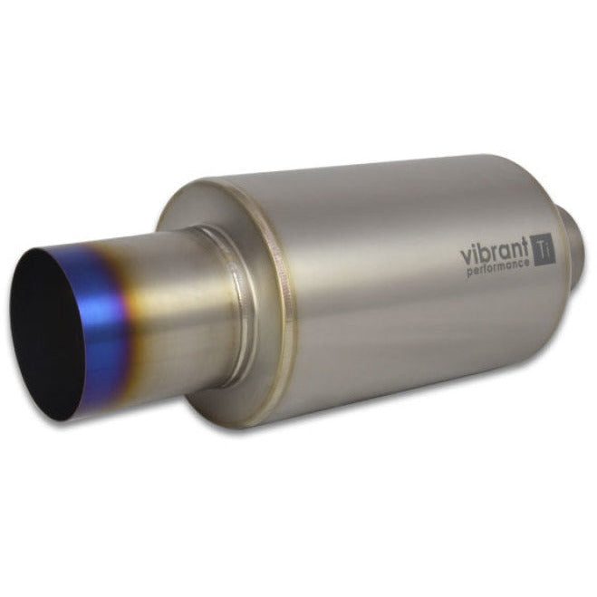 Vibrant Titanium Muffler w/Straight Cut Burnt Tip 3in. Inlet / 3in. Outlet Vibrant Muffler