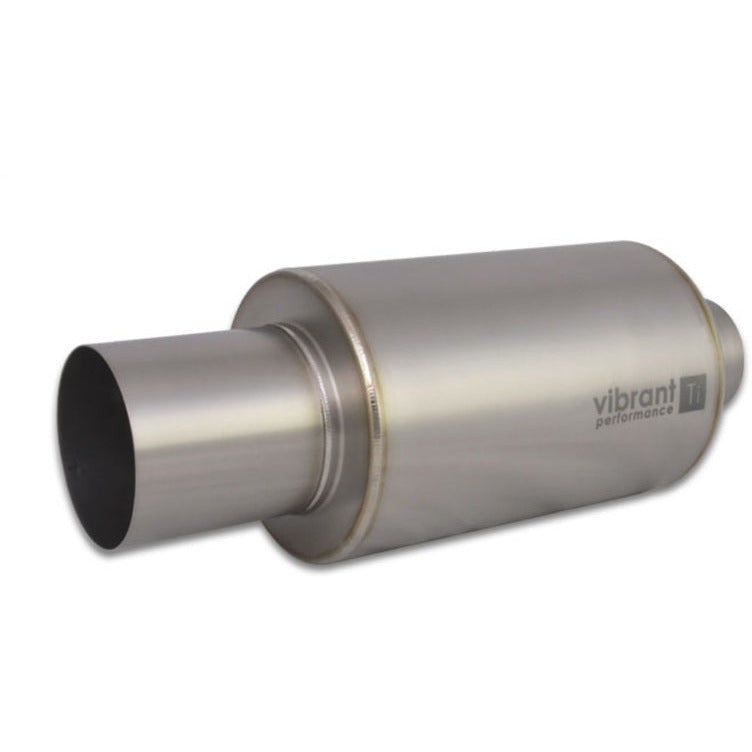 Vibrant Titanium Muffler w/Straight Cut Natural Tip 2.5in. Inlet / 2.5in. Outlet Vibrant Muffler