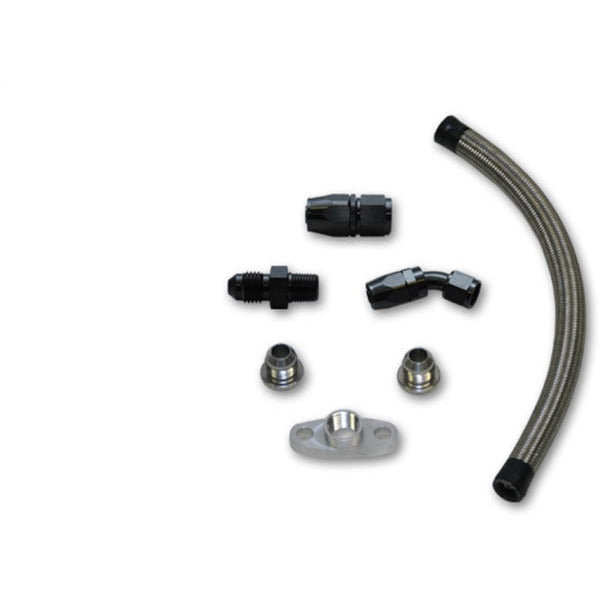 Vibrant Univ Top Mount Oil Drain Kit incl 20in Teflon lined S.S. hose Fitting Vibrant Oil Line Kits