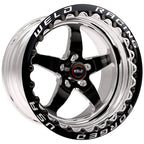 Weld S71 17x10.5 / 5x4.75 BP / 8.3in. BS Black Wheel (Medium Pad) - Black Single Beadlock MT Weld Wheels - Forged