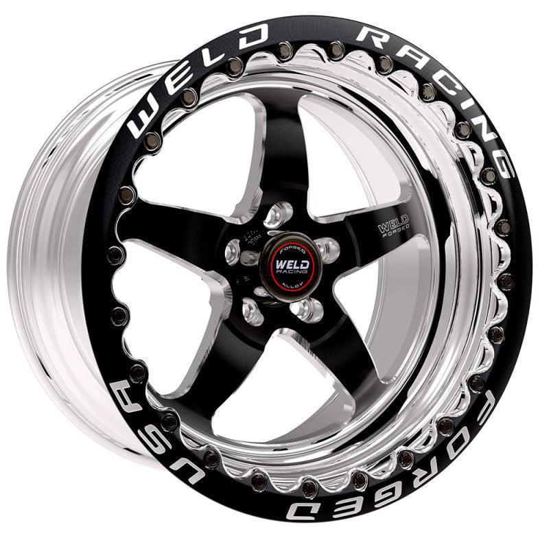 Weld S71 17x10 / 5x4.75 BP / 7.2in. BS Black Wheel (High Pad) - Black Single Beadlock MT Weld Wheels - Forged