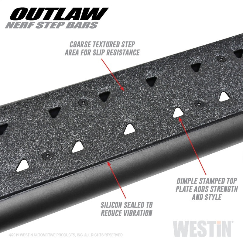 Westin 14-18 Chevrolet/GMC Silv/Seirra 1500 Double Cab Outlaw Nerf Step Bars - Textured Black