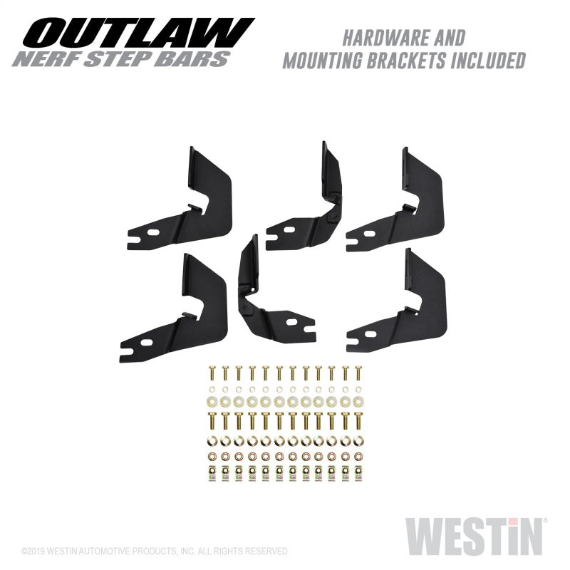 Westin 14-18 Chevrolet/GMC Silv/Seirra 1500 Double Cab Outlaw Nerf Step Bars - Textured Black