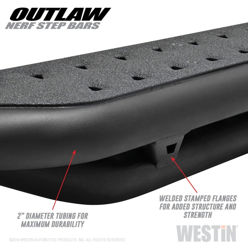 Westin 14-18 Chevrolet/GMC Silv/Seirra 1500 Double Cab Outlaw Nerf Step Bars - Textured Black