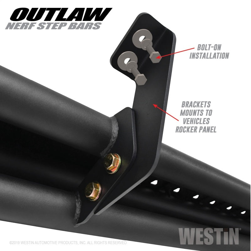 Westin 14-18 Chevrolet/GMC Silv/Seirra 1500 Double Cab Outlaw Nerf Step Bars - Textured Black