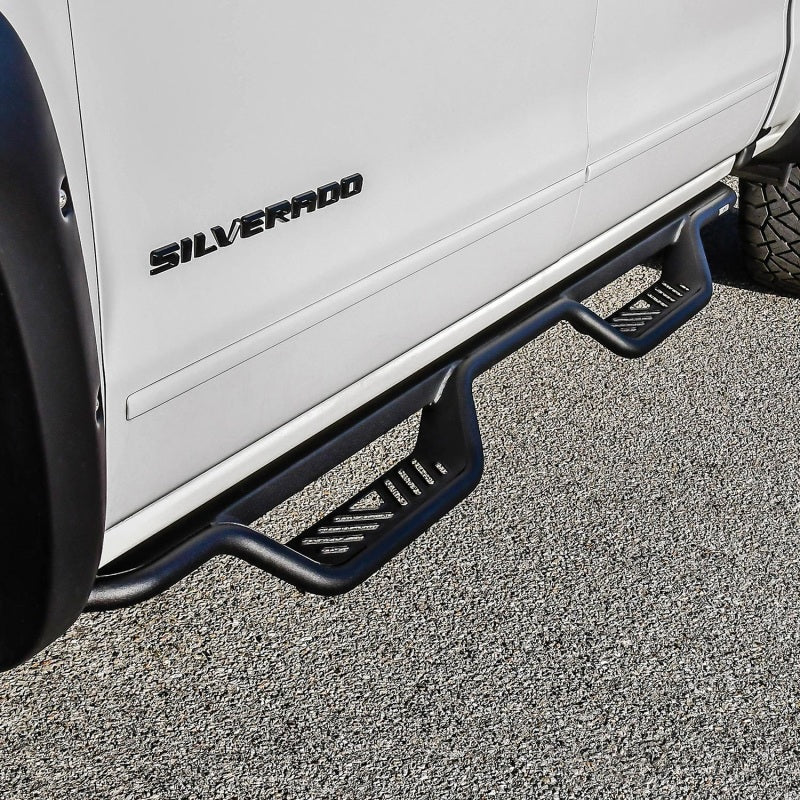 Westin 14-18 Chevrolet Silverado/GMC Sierra Crew Cab Outlaw Nerf Step Bars (Excl. Diesel) -Text. Blk