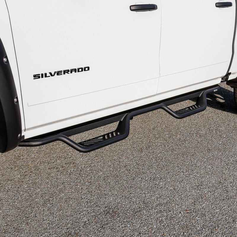 Westin 14-18 Chevrolet Silverado/GMC Sierra Crew Cab Outlaw Nerf Step Bars (Excl. Diesel) -Text. Blk