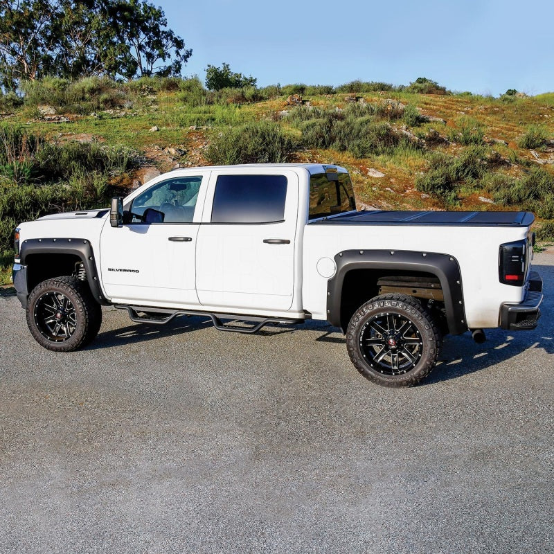 Westin 14-18 Chevrolet Silverado/GMC Sierra Crew Cab Outlaw Nerf Step Bars (Excl. Diesel) -Text. Blk