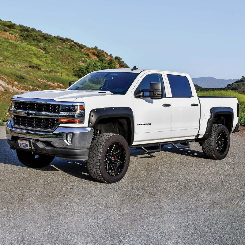 Westin 14-18 Chevrolet Silverado/GMC Sierra Crew Cab Outlaw Nerf Step Bars (Excl. Diesel) -Text. Blk