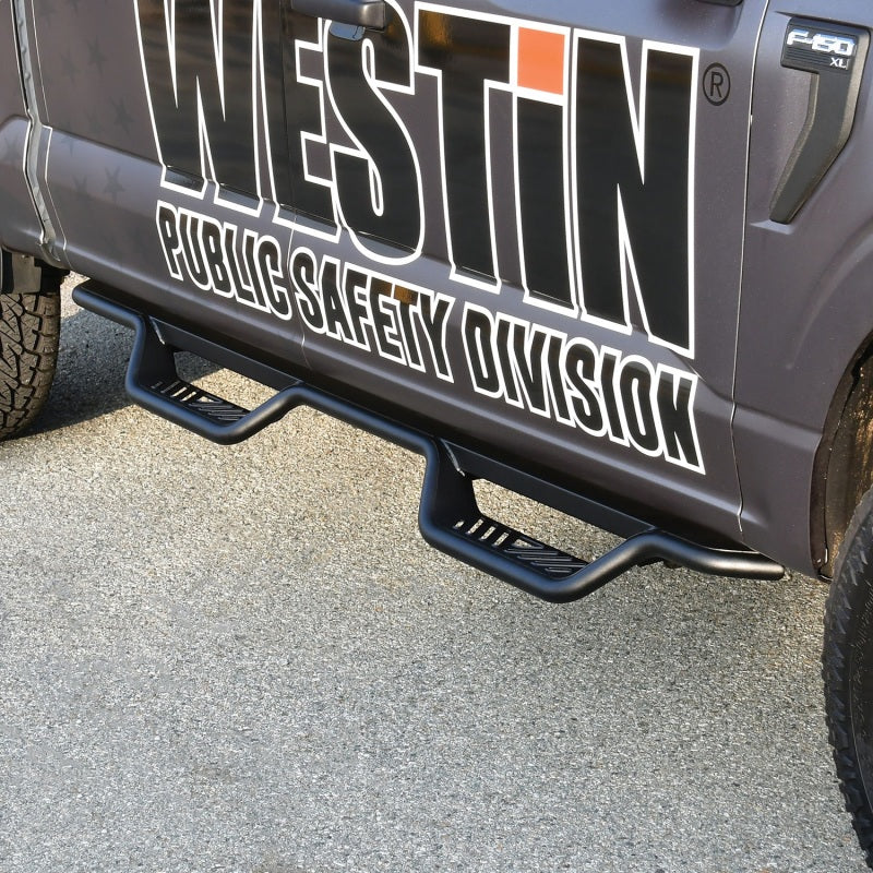 Westin 15-22 Ford F-150 SuperCrew / 17-22 F-250/350 Crew Cab Outlaw Nerf Step Bars - Textured Black