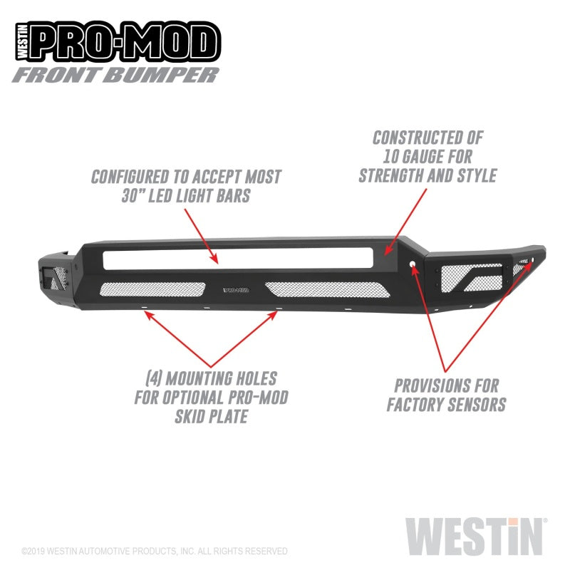 Westin 2020 Chevrolet Silverado 2500/3500 Pro-Mod Front Bumper - Textured Black