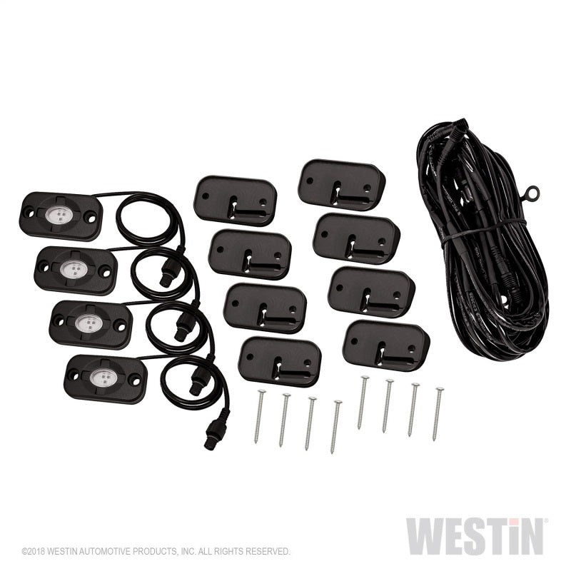 Westin LED Rock Light Kit - 07-18 Jeep Wrangler JK / 18-19 Jeep Wrangler JL - Black