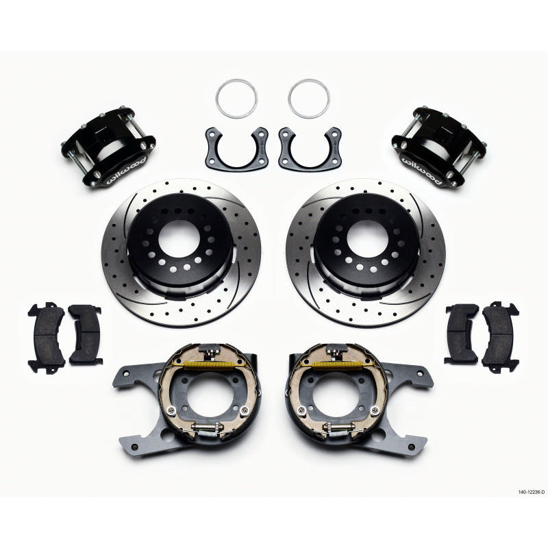 Wilwood D154 P/S Park Brake Kit Drilled New Big Ford 2.50in Off Staggerd Mount Wilwood Big Brake Kits