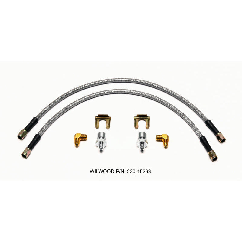 Wilwood Flexline Kit 18inch M10x1.50 IF 1/8-27 NPT 90 Degree Wilwood Brake Line Kits