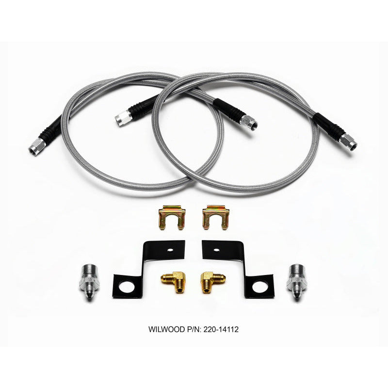 Wilwood Flexline Kit 30 inch -3 3/8-24 IF 1/8 NPT 90 Degree Wilwood Brake Line Kits
