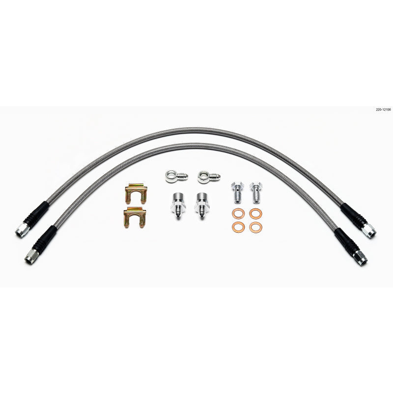 Wilwood Flexline Kit D52 Caliper 22in w/ Banjo 10mm -3/8-24 Chassis Wilwood Brake Line Kits