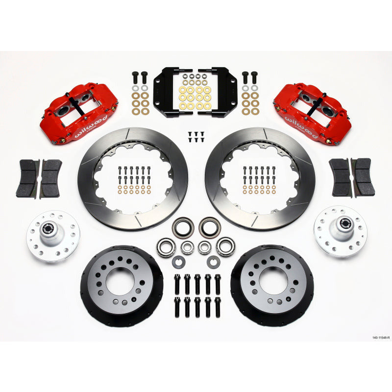 Wilwood Narrow Superlite 6R Front Hub Kit 12.88in Red Magnum Force Drop Spndle Wilwood Big Brake Kits