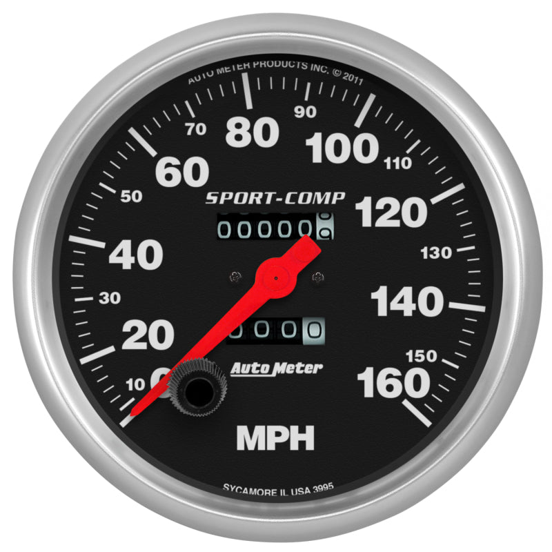 AutoMeter Gauge Speedometer 5in. 160MPH Mechanical Sport-Comp AutoMeter Gauges