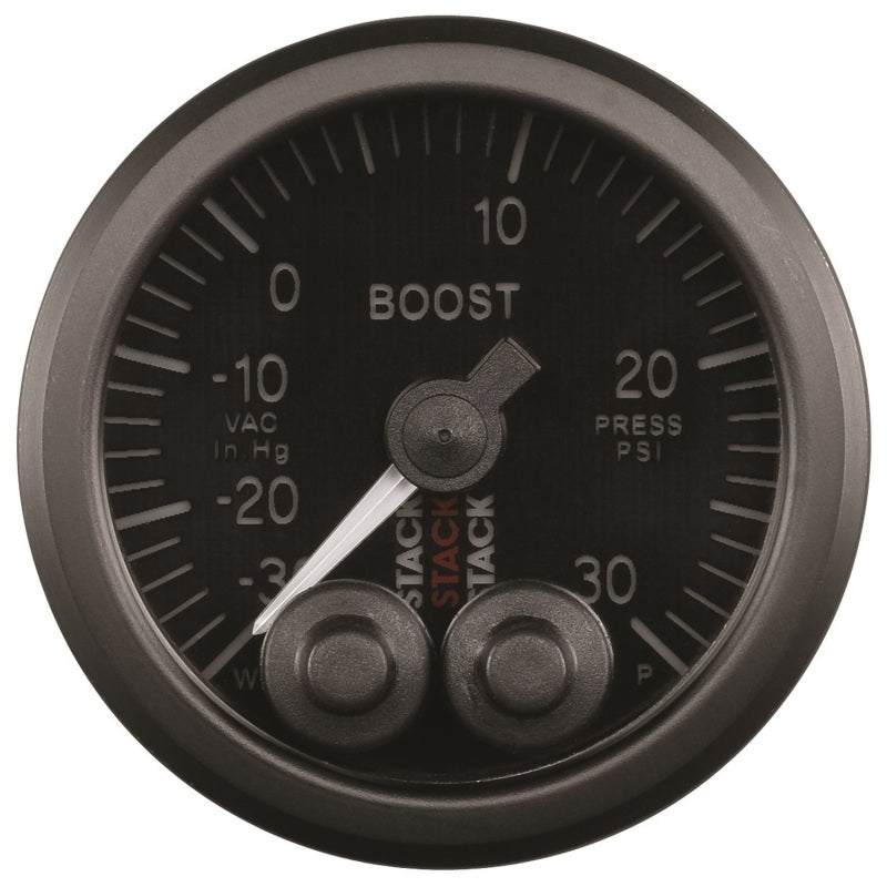 Autometer Stack Instruments 52mm -30INHG To +30PSI Pro Control Boost Pressure Gauge - Black AutoMeter Gauges