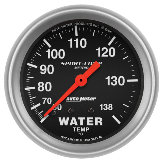 Autometer 2-5/8in 60-140 Degree C Mechanical Water Temperature Sport-Comp Gauge AutoMeter Gauges
