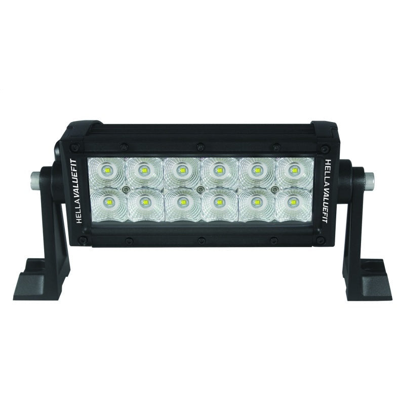 Hella Value Fit Sport 8in Light - 36W Dual Row Flood Beam - LED Hella Light Bars & Cubes