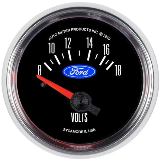 Autometer Ford 2-1/16in. 18V Electric Voltmeter Gauge AutoMeter Gauges