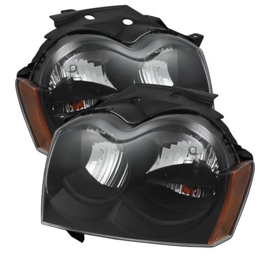 Xtune Jeep Grand Cherokee 05-07 Crystal Headlights Black HD-JH-JGC05-AM-BK SPYDER Headlights