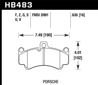 Hawk 08 Porsche 911 Targa 4/4S/03-05 911 GT2/04-08 GT3/07-08 Turbo DTC-70 Race Front Brake Pads