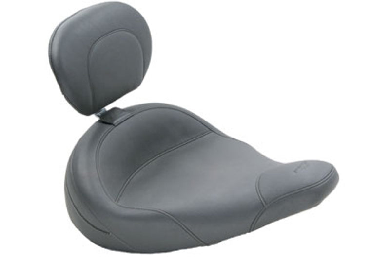 Mustang 83-21 Harley Electra Glide,Rd King Police Std Touring Solo Seat w/Driver Backrest - Black