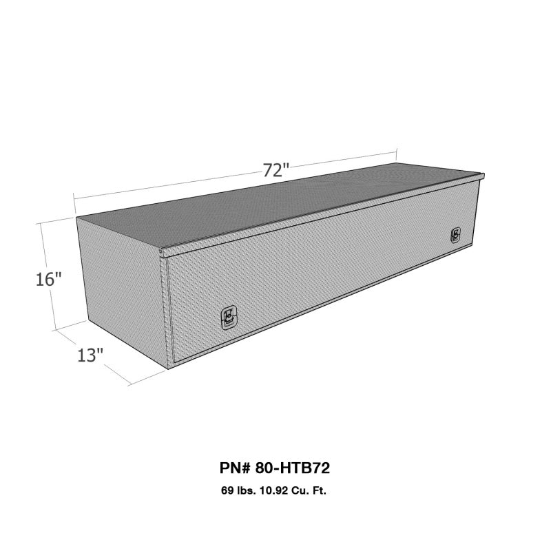 Westin/Brute HD Top Sider 13in x 72in w/flip up Door - Aluminum