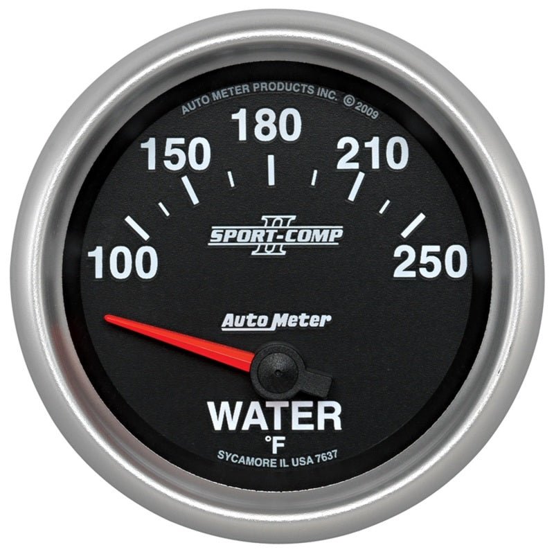 Autometer Sport-Comp II 100-250 Deg F Short Sweep Electronic Water Temperature Gauge AutoMeter Gauges